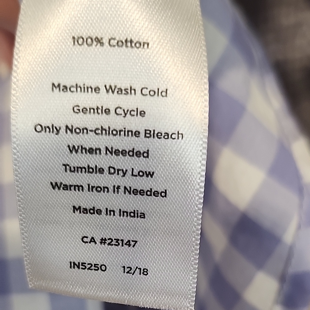 Talbots Light Purple and White Gingham Button-Down Shirt - Picture 9 of 10